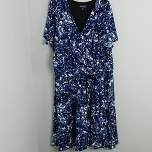 TravelSmith 2X surplice dress ruched waist